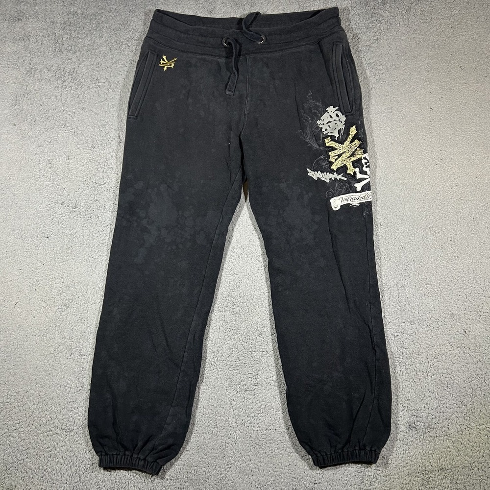 Y2k Zoo York Black Fleece Joggers Sweatpants Men's Size Small #3370 - Picture 1 of 8